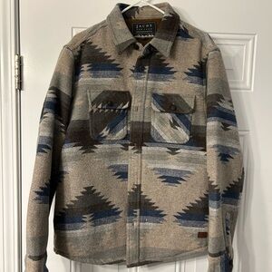 Jachs Men's Geometric Shirt Jacket - Blue and Tan